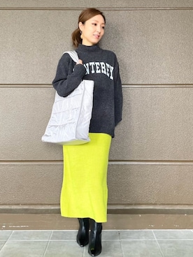 「オペークドットクリップ」｜「アイテム（ブーツ）」を使った、OPAQUE.CLIPスタッフさん（レディース・162cm）の冬コーディネート