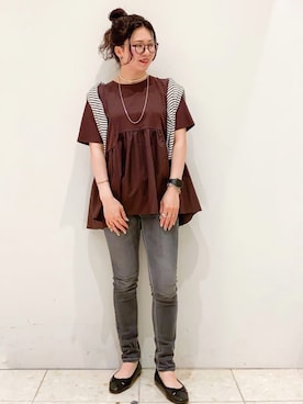 OPAQUE.CLIPスタッフさん（レディース・154cm）の夏コーディネート