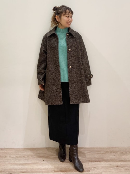 セール】ヘリンボーンステンカラーコート（ステンカラーコート