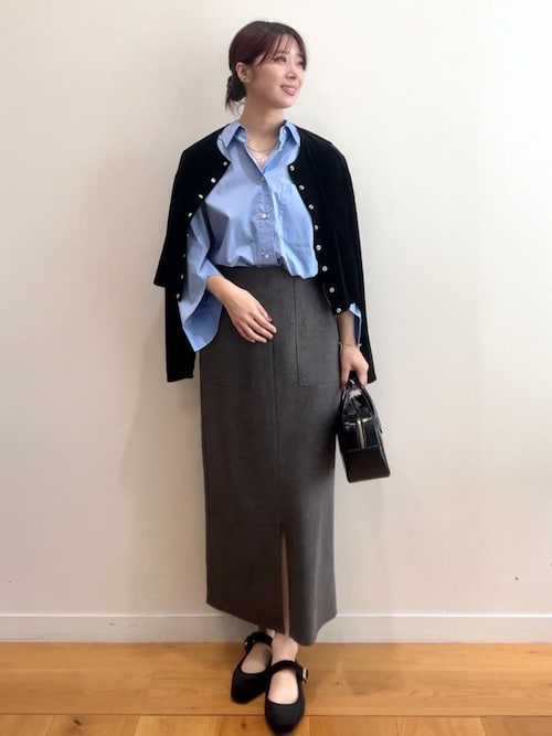 気まぐれお値下け♥新品タグ付き、CLOTH &amp; CROSS,ウールブラウス 夏も快適◎クールタッチ] ダブルクロスキーネックブラウス｜FURRY