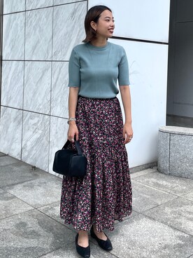 「オペークドットクリップ」｜OPAQUE.CLIPスタッフさん（レディース・158cm）の夏コーディネート