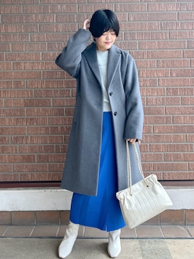 「OPAQUE.CLIP」｜「アイテム（チェスターコート）」を使った、OPAQUE.CLIPスタッフさん（レディース・161cm）の秋コーディネート