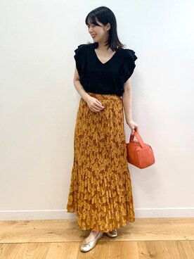 「オペークドットクリップ」｜OPAQUE.CLIPスタッフさん（レディース・158cm）の夏コーディネート