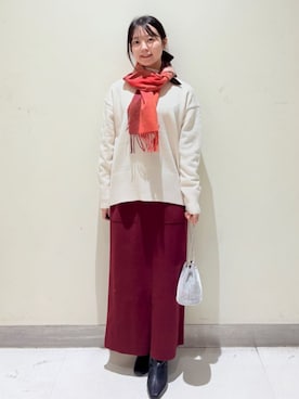 「アイテム（その他ヘアアクセサリー）」を使った、OPAQUE.CLIPスタッフさん（レディース・152cm）の秋コーディネート