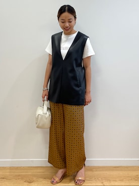 「オペークドットクリップ」｜OPAQUE.CLIPスタッフさん（レディース・158cm）の夏コーディネート