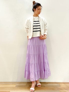 「OPAQUE.CLIP」｜「アイテム（ブルゾン）」を使った、OPAQUE.CLIPスタッフさん（レディース・158cm）の春コーディネート