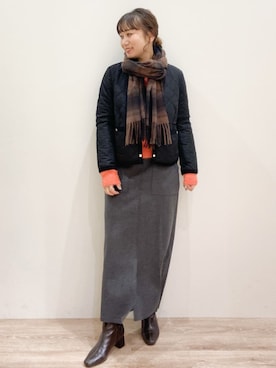 「オペークドットクリップ」｜「アイテム（ブーツ）」を使った、OPAQUE.CLIPスタッフさん（レディース・157cm）の秋コーディネート