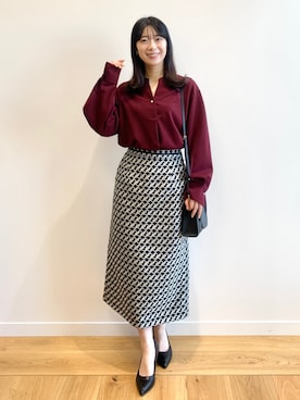 「新生活」｜「アイテム（ショルダーバッグ）」を使った、OPAQUE.CLIPスタッフさん（レディース・158cm）の冬コーディネート