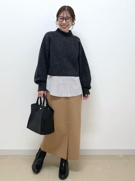 OPAQUE.CLIPスタッフさん（レディース・157cm）の冬コーディネート