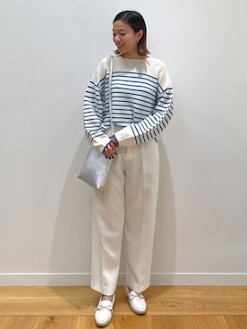 「マリン」｜「アイテム（その他シューズ）」を使った、OPAQUE.CLIPスタッフさん（レディース・159cm）の冬コーディネート