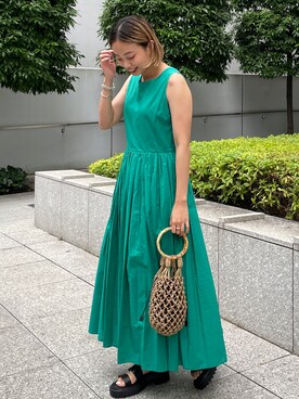 「オペークドットクリップ」｜OPAQUE.CLIPスタッフさん（レディース・158cm）の夏コーディネート