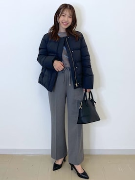「OPAQUE.CLIP」｜「アイテム（ダウンジャケット/コート）」を使った、OPAQUE.CLIPスタッフさん（レディース・157cm）の秋コーディネート