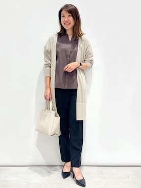 「ロングカーディガン」｜OPAQUE.CLIPスタッフさん（レディース・159cm）の夏コーディネート