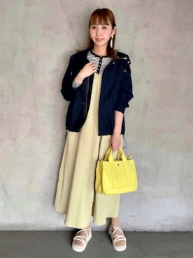 「OPAQUE.CLIP」｜「アイテム（ブルゾン）」を使った、OPAQUE.CLIPスタッフさん（レディース・158cm）の春コーディネート