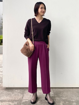 「オペークドットクリップ」｜OPAQUE.CLIPスタッフさん（レディース・158cm）の秋コーディネート