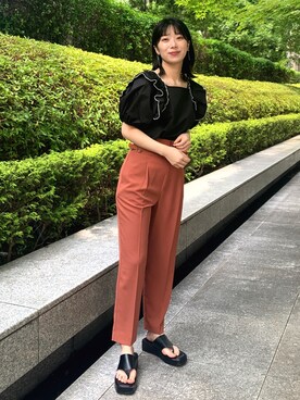 「オペークドットクリップ」｜OPAQUE.CLIPスタッフさん（レディース・158cm）の夏コーディネート