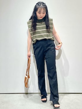 「オペークドットクリップ」｜OPAQUE.CLIPスタッフさん（レディース・158cm）の夏コーディネート