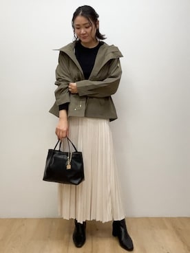 「OPAQUE.CLIP」｜「アイテム（ブルゾン）」を使った、OPAQUE.CLIPスタッフさん（レディース・162cm）の秋コーディネート