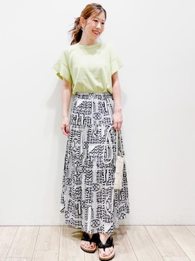 「オペークドットクリップ」｜OPAQUE.CLIPスタッフさん（レディース・158cm）の夏コーディネート