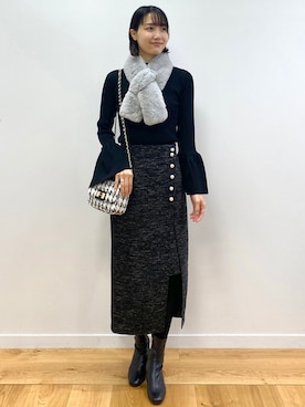 OPAQUE.CLIPスタッフさん（レディース・158cm）の冬コーディネート