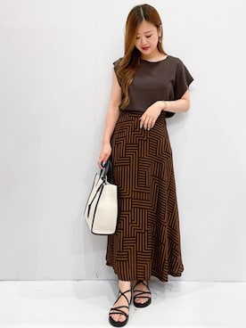 「オペークドットクリップ」｜OPAQUE.CLIPスタッフさん（レディース・158cm）の夏コーディネート