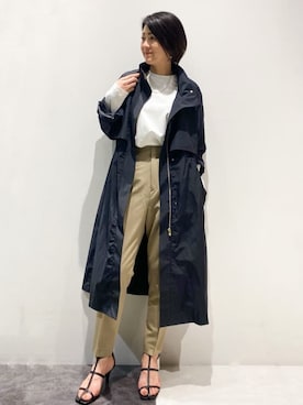 「OPAQUE.CLIP」｜「アイテム（その他アウター）」を使った、OPAQUE.CLIPスタッフさん（レディース・161cm）の春コーディネート
