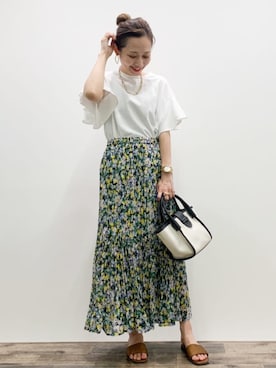 「オペークドットクリップ」｜OPAQUE.CLIPスタッフさん（レディース・158cm）の夏コーディネート