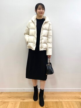 「OPAQUE.CLIP」｜「アイテム（ダウンジャケット/コート）」を使った、OPAQUE.CLIPスタッフさん（レディース・158cm）の秋コーディネート