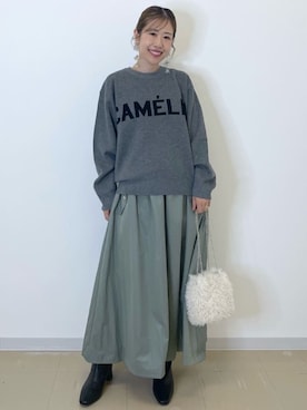 「オペークドットクリップ」｜「アイテム（ブーツ）」を使った、OPAQUE.CLIPスタッフさん（レディース・157cm）の冬コーディネート