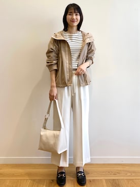 「OPAQUE.CLIP」｜「アイテム（ブルゾン）」を使った、OPAQUE.CLIPスタッフさん（レディース・174cm）の春コーディネート