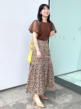 「オペークドットクリップ」｜OPAQUE.CLIPスタッフさん（レディース・158cm）の夏コーディネート