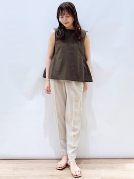 「オペークドットクリップ」｜OPAQUE.CLIPスタッフさん（レディース・158cm）の夏コーディネート