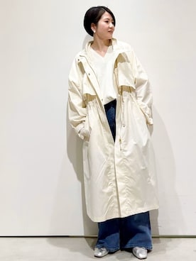 「OPAQUE.CLIP」｜「アイテム（その他アウター）」を使った、OPAQUE.CLIPスタッフさん（レディース・150cm）の春コーディネート