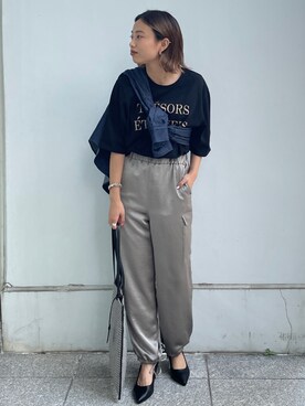 「オペークドットクリップ」｜OPAQUE.CLIPスタッフさん（レディース・158cm）の夏コーディネート