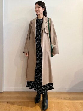 「OPAQUE.CLIP」｜「アイテム（トレンチコート）」を使った、OPAQUE.CLIPスタッフさん（レディース・158cm）の秋コーディネート