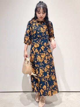 「オペークドットクリップ」｜OPAQUE.CLIPスタッフさん（レディース・158cm）の夏コーディネート