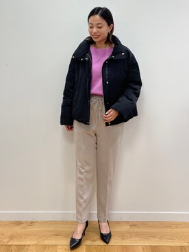 「OPAQUE.CLIP」｜「アイテム（ブルゾン）」を使った、OPAQUE.CLIPスタッフさん（レディース・158cm）の冬コーディネート
