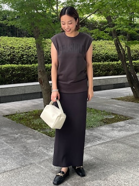 「オペークドットクリップ」｜OPAQUE.CLIPスタッフさん（レディース・158cm）の夏コーディネート