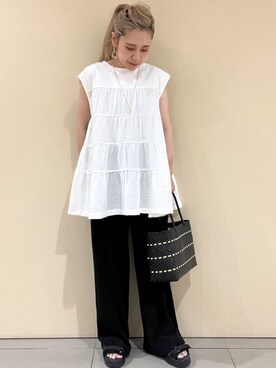 OPAQUE.CLIPスタッフさん(レディース・148cm)の夏コーディネート