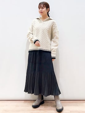 OPAQUE.CLIPスタッフさん(レディース・158cm)の冬コーディネート