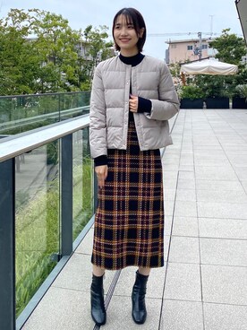「OPAQUE.CLIP」｜「アイテム（ダウンジャケット/コート）」を使った、OPAQUE.CLIPスタッフさん（レディース・158cm）の秋コーディネート