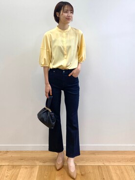 「オペークドットクリップ」｜OPAQUE.CLIPスタッフさん（レディース・158cm）の夏コーディネート