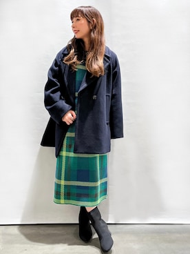 「ニットアップ」｜「アイテム（ブーツ）」を使った、OPAQUE.CLIPスタッフさん（レディース・158cm）の冬コーディネート