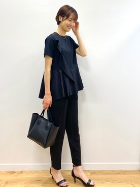 「オペークドットクリップ」｜OPAQUE.CLIPスタッフさん（レディース・158cm）の夏コーディネート