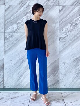 「オペークドットクリップ」｜OPAQUE.CLIPスタッフさん（レディース・158cm）の夏コーディネート