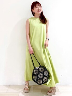 「サークルバッグ」｜OPAQUE.CLIPスタッフさん（レディース・158cm）の夏コーディネート