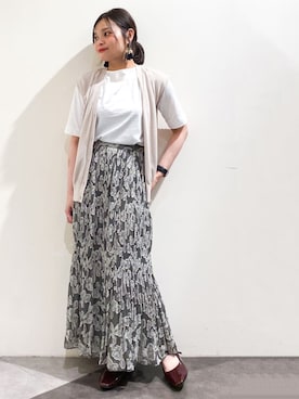 「オペークドットクリップ」｜OPAQUE.CLIPスタッフさん（レディース・158cm）の夏コーディネート