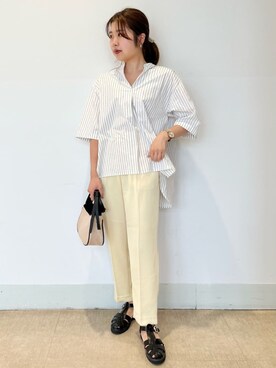 「オペークドットクリップ」｜OPAQUE.CLIPスタッフさん（レディース・158cm）の夏コーディネート