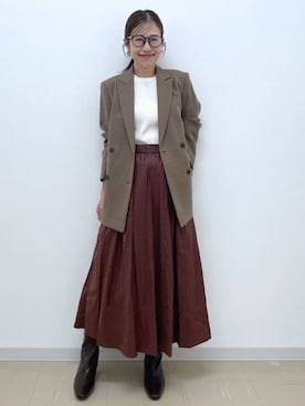 「オペークドットクリップ」｜OPAQUE.CLIPスタッフさん（レディース・157cm）の秋コーディネート