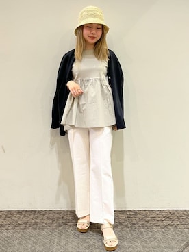 OPAQUE.CLIPスタッフさん（レディース・160cm）の夏コーディネート